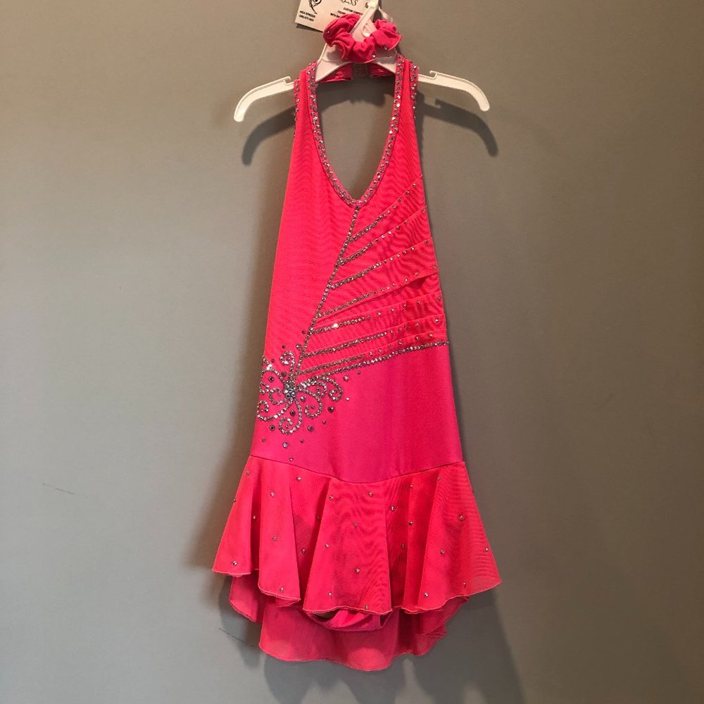 Figure Skating Pink Jewel Competition Dress